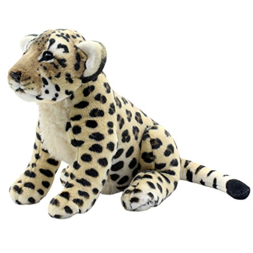 Tagln Stuffed Animals Leopard Toys Plush Tiger Lion Sitting 10 Inch (Brown Cheetah) #TOP1