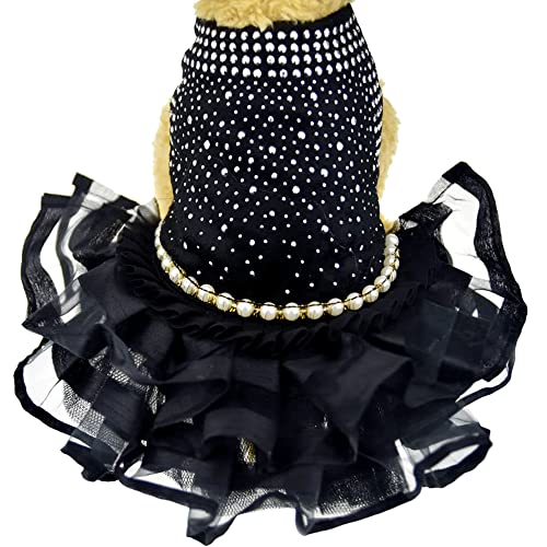 NACOCO Hunde-Spitzen-Hochzeitskleid, Tutu-Rock, Welpe, Katze, Blumenmuster, Prinzessinnenkleid, Haustier-Geburtstagsparty, Kostüm für Frühling und Sommer (L, Champagner) Cover