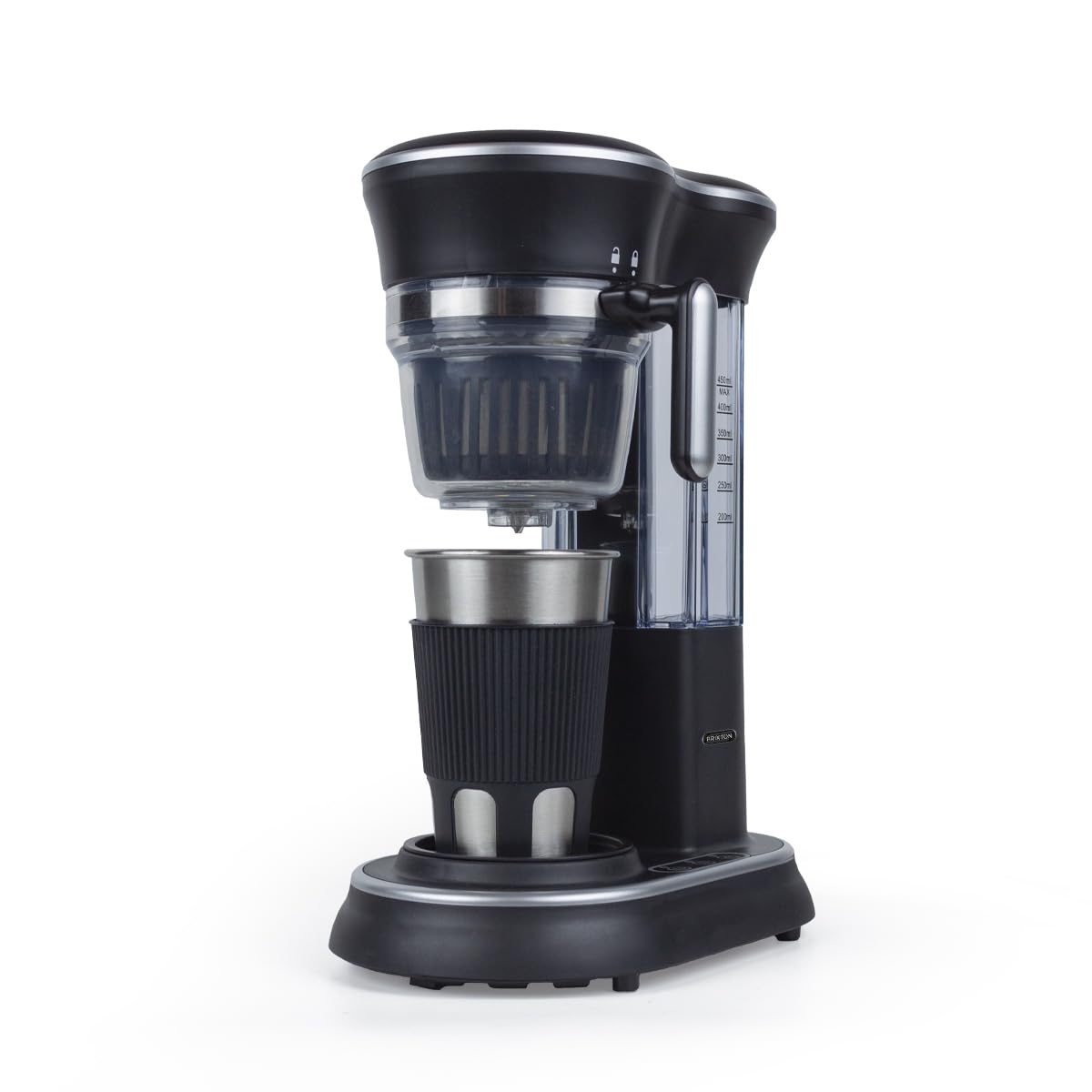 PRIXTON Cafetera Capri con molinillo, Sistema por goteo, Vaso de acero inoxidable con tapa, 600 W