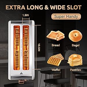 Pukomctoaster4slicewithwideslots2longslottoasterforbagelswafflesandtoast6browninglevelsstainlesssteelremovabletraycancelbageldefrostfunctionswt8500white1400w Urban Country Home Decor Pukomc toaster 4 slice with wide slots 2 long slot toaster for bagels waffles and toast 6 browning levels stainless steel removable tray cancelbageldefrost functions wt 8500 white 1400w urban country home decor