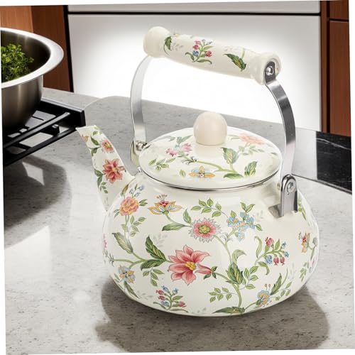 Bouilloire en émail vintage floral de 2,6L pour plaque de cuisson - 7