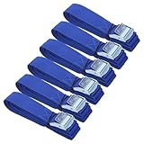 JOINPAYA 6 Correas de Amarre Antideslizantes de Poliéster con Hebilla Metálica de Liberación Rápida 250 CM X 25 CM Color Azul para Equipaje y Carga Coche Portaequipajes y Transporte