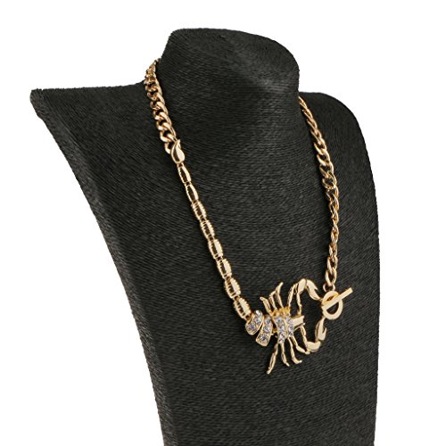 gazechimp Novas Mulheres Placa De Metal Ouro Cadeia Escorpião Pingente De Moda Colar De Jóias
