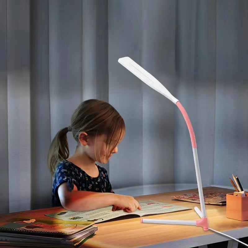 Image of LED Night Light Desk Lamp Eye Protection LED Lamp Flexible Bedside Table Desk Lamp LED Reading Desk Light with USB Charging Multi-Function Socket (Black Trio Lamp)