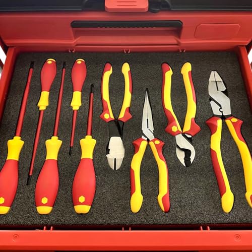6 Pack Tool Box Foam Inserts, Polyethylene Foam Sheets for Tool Cases Professional Shadow Insert & Kaizen Organizer, Toolbox Liner for Hard Case Storage (2pcs 16\"x12\"x1\" & 4pcs 16\"x12\"x1.6\")