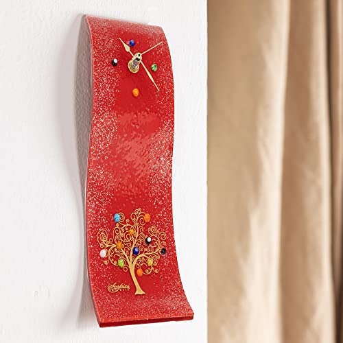 Sospiri Venezia Wall Clock Murano Glass Silent Mechanism Decorated with Murrines and Gold Leaf Gift Handmade Made in Italy (10x30) - Image 4