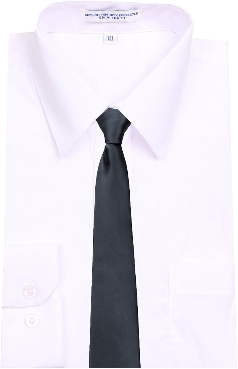B-U-ZIP-ADF-29 - Charcoal - Boys 3-8 years old Solid Zipper Tie : Clothing, Shoes & Jewelry