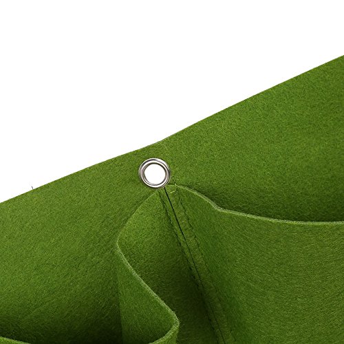 Atyhao Planting Bags - 36 Pockets Outdoor Vertical Greening Flower Hanging Wall Garden Plant Grow Felt Bags(Black) - Image 4