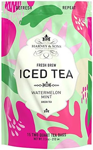 Harney & Sons Fresh Brew Watermelon Mint Green Iced Tea, 15 Tea Bags