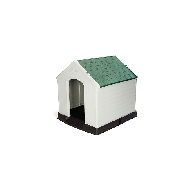 GARDIUN KZT1003 - Caseta de Perro Zeus Maxi Resina 105x96x98 cm Beige/Verde