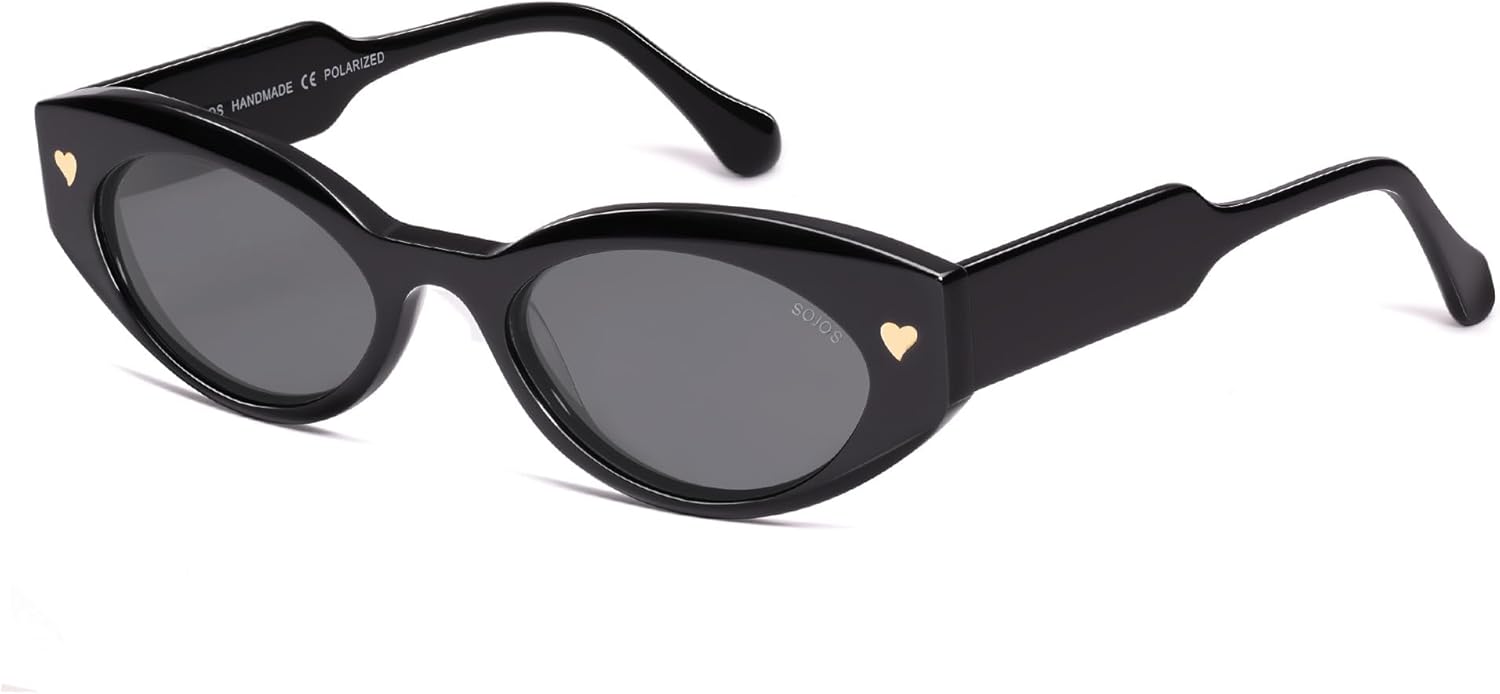 SOJOS Acetate Polarized Cat Eye Sunglasses for Women Lightweight Retro Vintage Sun Glasses UV400 Protection Chic, Enchanted - Image 6