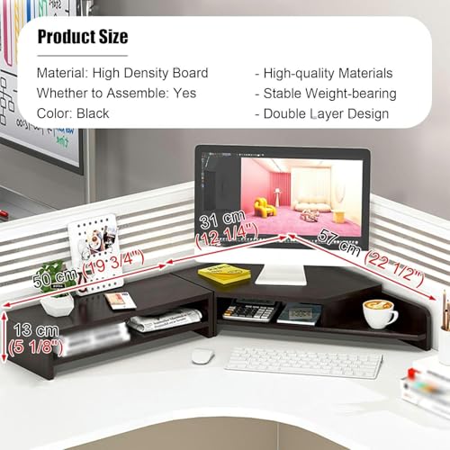 Support moniteur d'angle pour libérer un petit bureau encombré de salle d'étude - 7