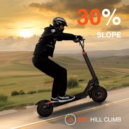 Image of Electric Scooter Adults,1200 /1600W Motor, 30 /34 MPH Top Speed & 30 /40 Miles Range, 48V 18 /21AH Big Battery, 10 /11 inch Off-Road Tire Folding E Scooter with Seat, Dual Braking System, Double Suspension