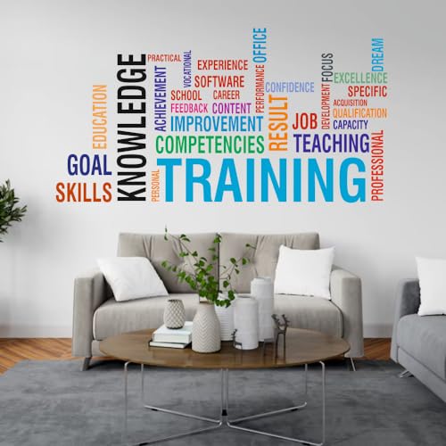 Image of Pvc Training Knowledge Quotes Multicolor Office - Inspirational - Motivational - Quotes - Wall Sticker for Kids Room, School, Library (Size - 70CM X 120CM, self-adhesive)