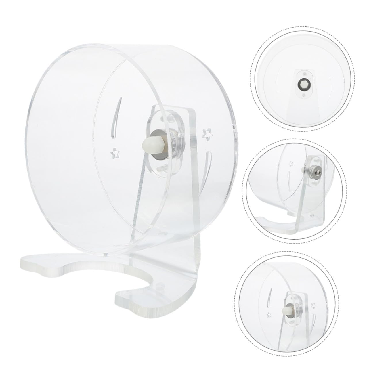 NUOBESTY Laufrad für Hamster und Kleintiere Transparent mit Ständer Geräuscharm Robust und Kompatibel