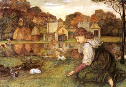 Cuadro de lienzo de el animal blanco de John Roddam Stanhope decoracion hogar 60x90cm