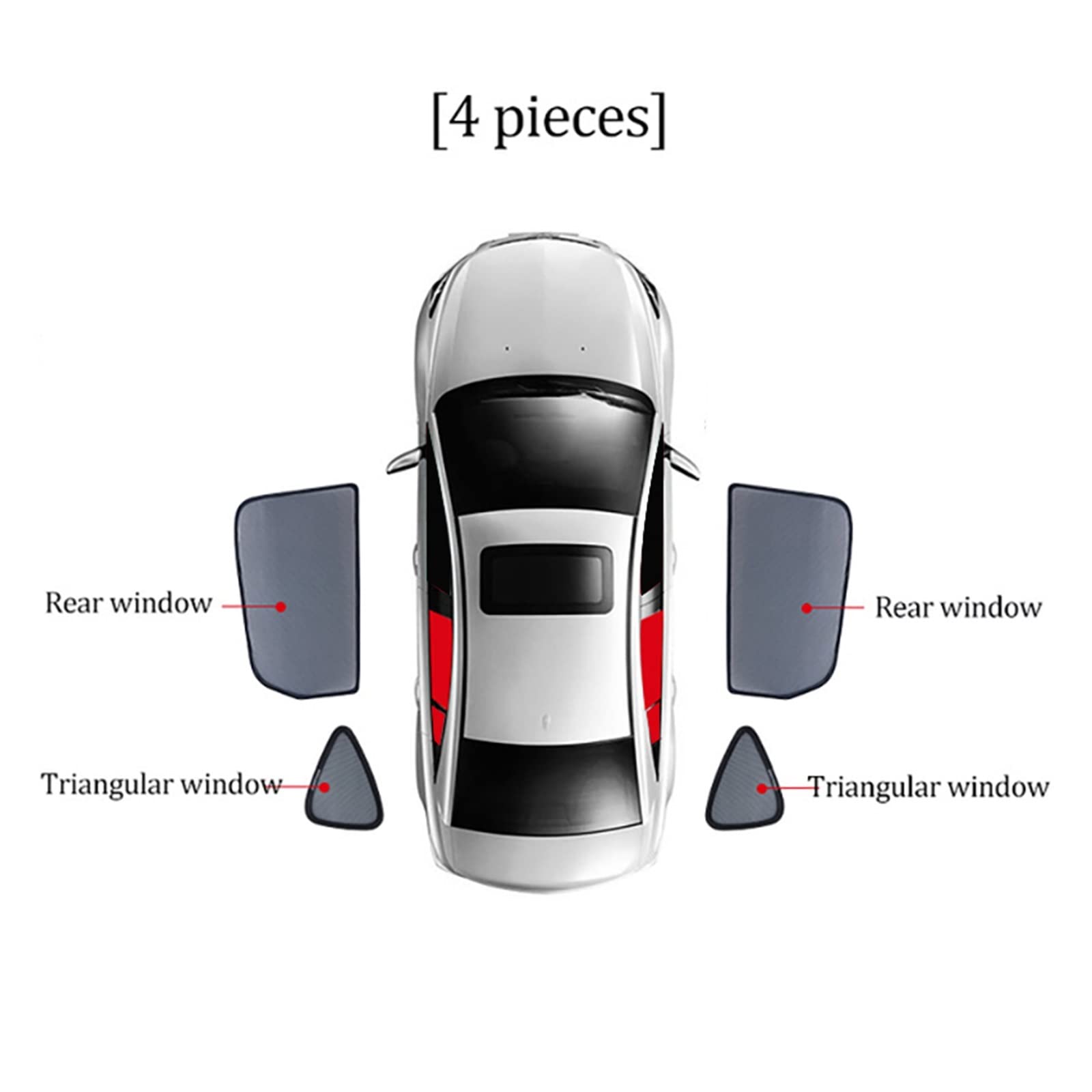 Parasole Macchina Per Jeep Per COMPASS MP 2017-2023 Magnetico Finestrino Laterale Anteriore Posteriore Parabrezza Tenda Auto Parasole Scudo Auto Parasole (Misurare : 4PCS Rear Triangular)