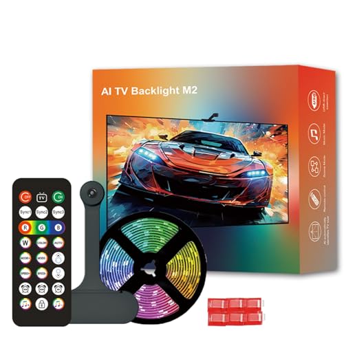 Tira LED RGB para TV impermeable con cámara AI 55-65 pulg miniatura 1