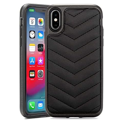Rocstor Premium Bold Collection Case for iPhone X/XS - V Style Pattern - Black - Military Standard 810G Tested Cover
