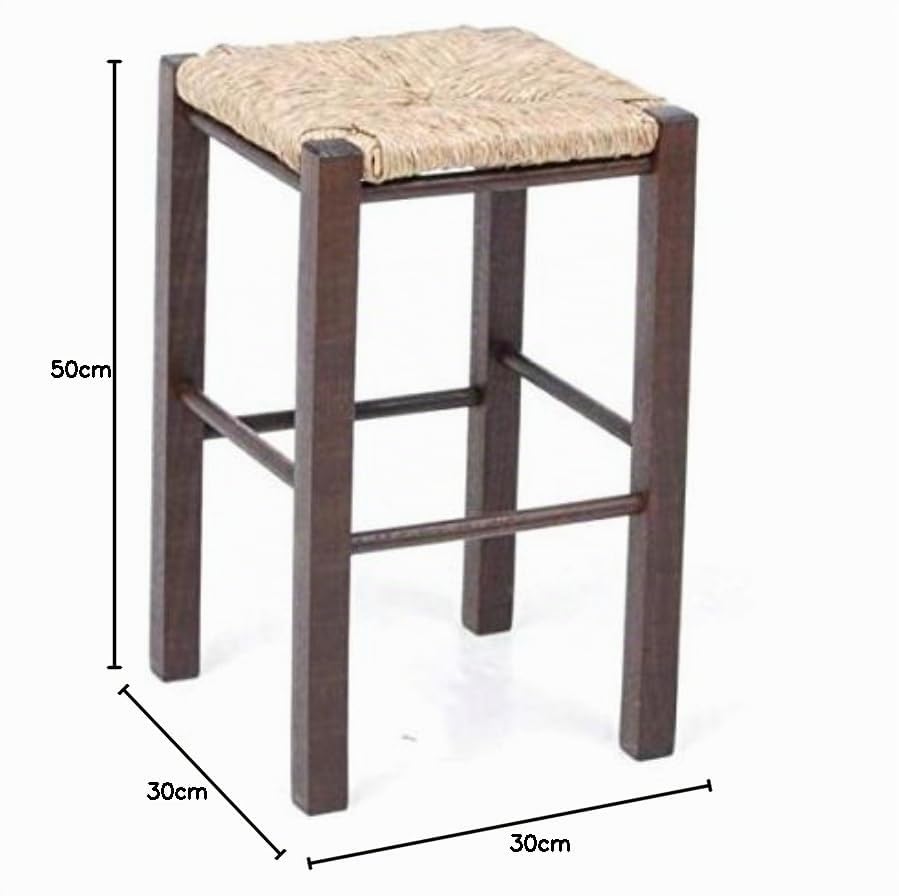 SGABELLO LEGNO SED. PAGLIA H.50 NOCE