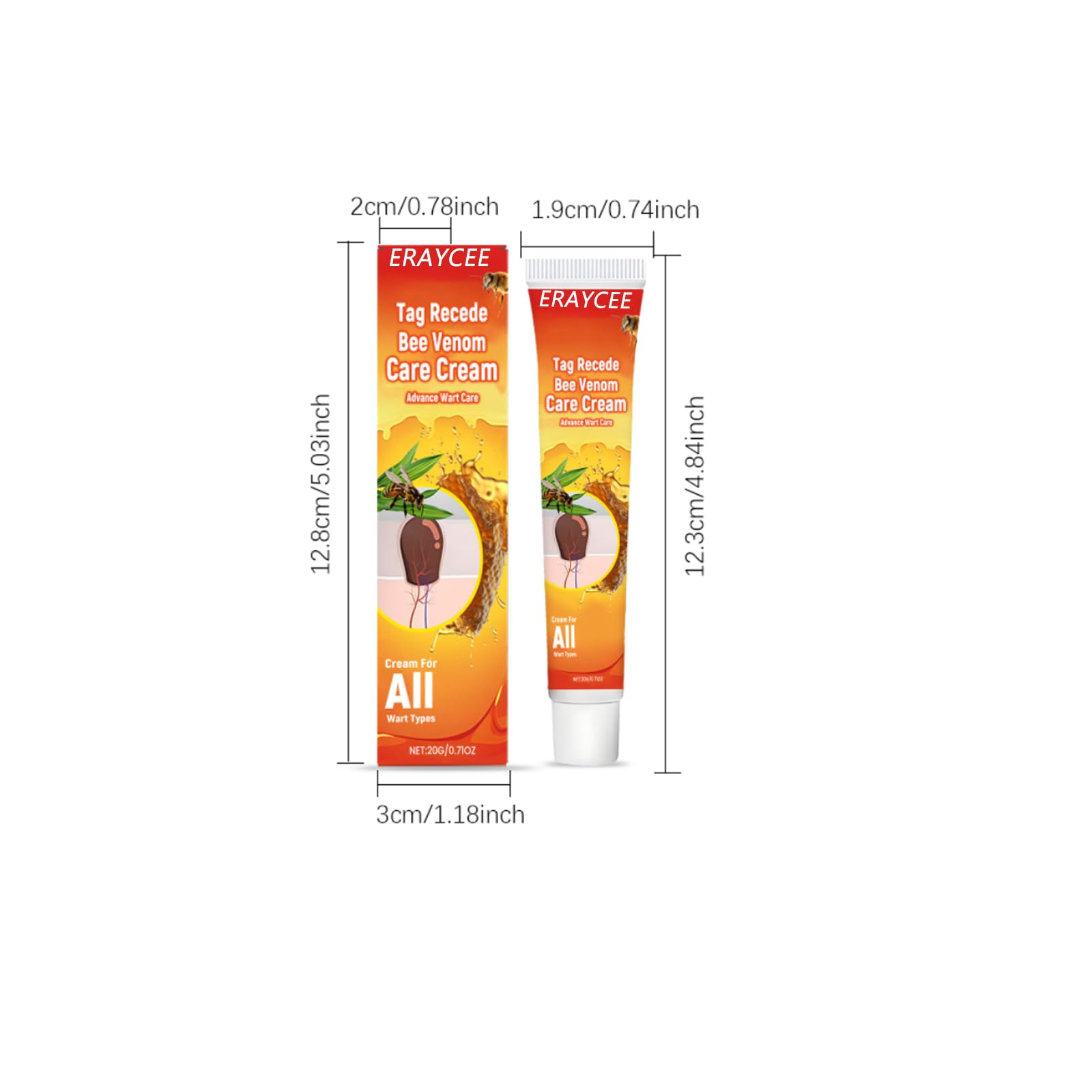 Crema de extracción de verruga de veneno de abeja, 20 g