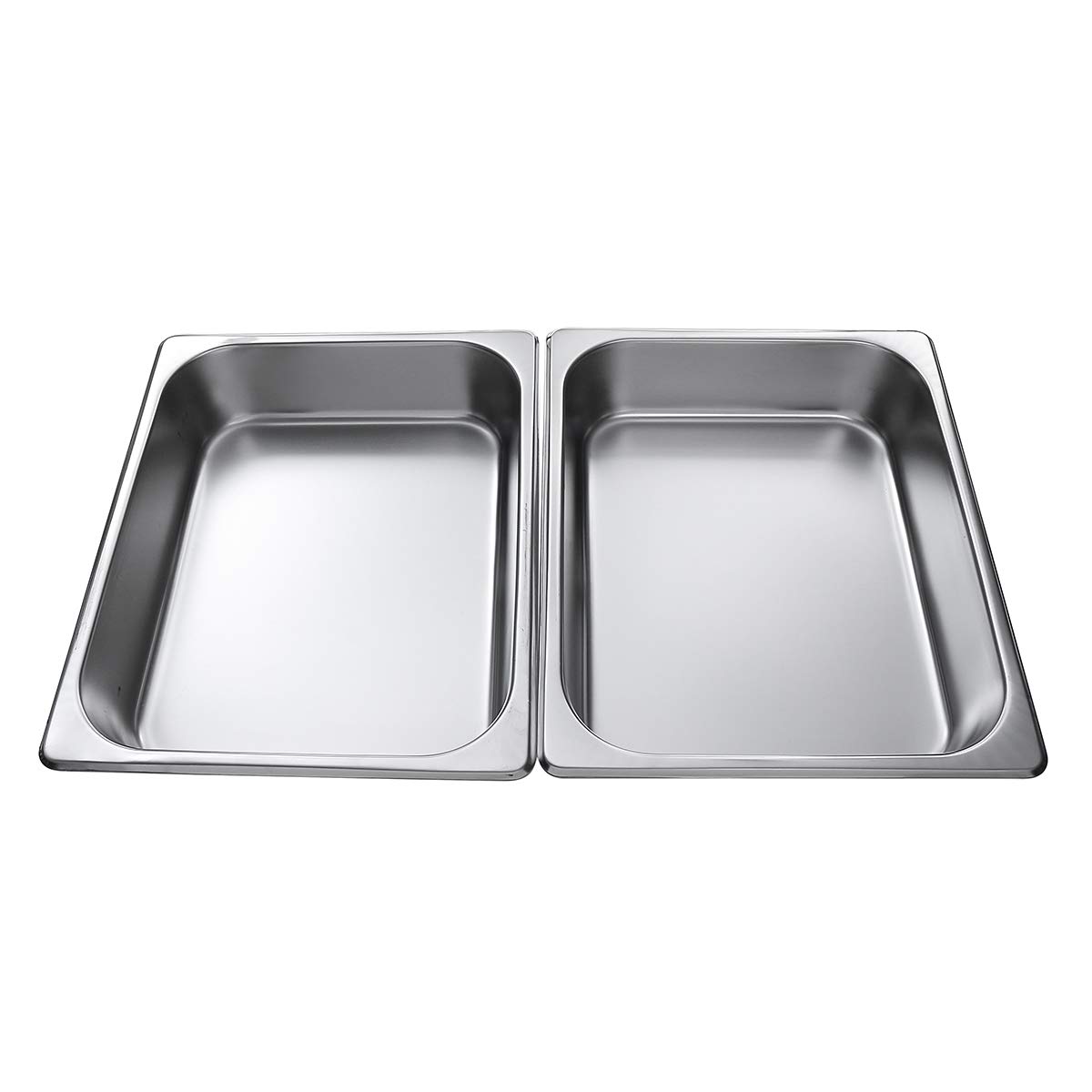 Set completo per buffet di pentole calde in acciaio inossidabile Scaldavivande di dimensioni standard con vassoio per l'acqua, piatto per alimenti di mezza misura, griglia per carburante e coperchio
