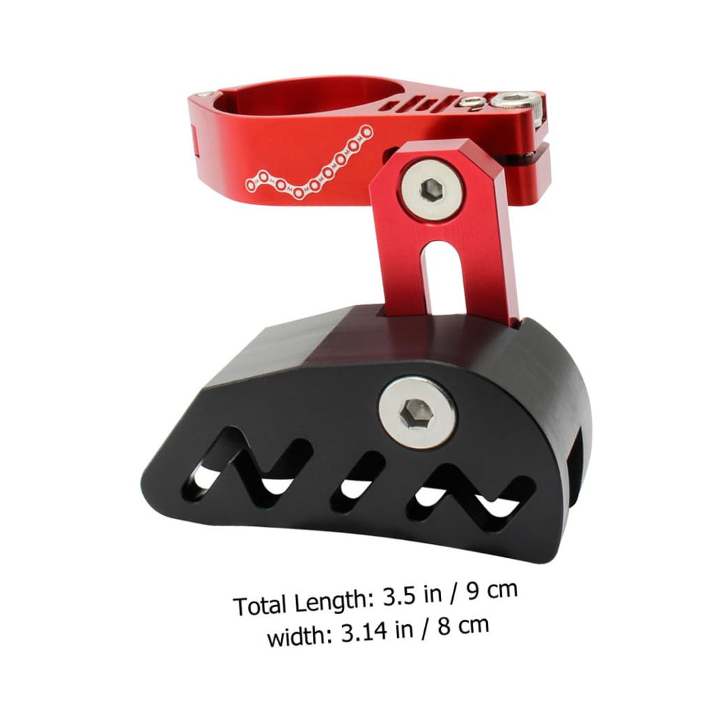 TOYANDONA Guida Catena Bici Stabilizzatore Rosso Lega di Alluminio | Pom, Previene la Caduta della Catena, per Deragliatore Anteriore e Disco Singolo