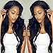 Fyonas Hair Long Wavy Lace Front Wigs for Women Natural Looking Wave Guleless Wig Half Hand Tied Heat Resistant Synthetic Fiber (24 Inch,Black Color)