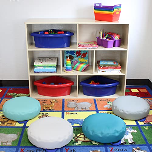 Fdp Softscape 15 Inch Round Bean Floor Cushions With Handles; Flexible Seating For Home, Daycare, Preschool, Classroom, Yoga And Meditation, 4 Inch Height (4-Piece) - Contemporary #TOP5