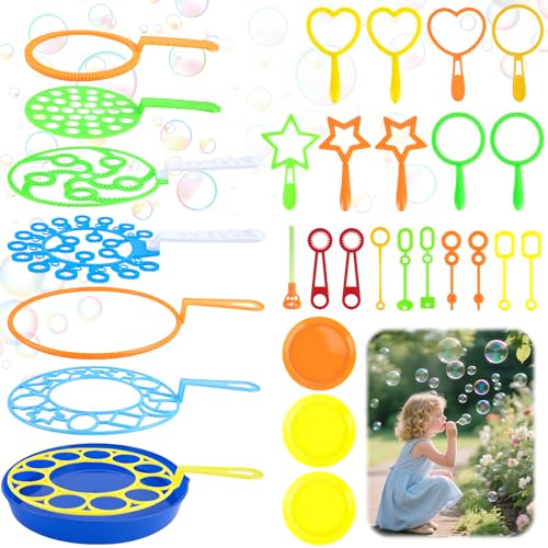 Muyohix Set de Pompas de Jabon para Niños, 30PCS Burbujas Gigantes, Juegos de Agua, Exterior y Playa