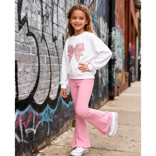 Image of Girls Clothes 2 Piece Cute Butterfly Sweatshirt & Flared Pants /Cargo Pants Winter Outfits for Teen Girls 7-14Y