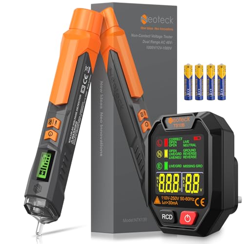 Neoteck Socket Tester with LCD Display & Non-Contact Voltage Test...