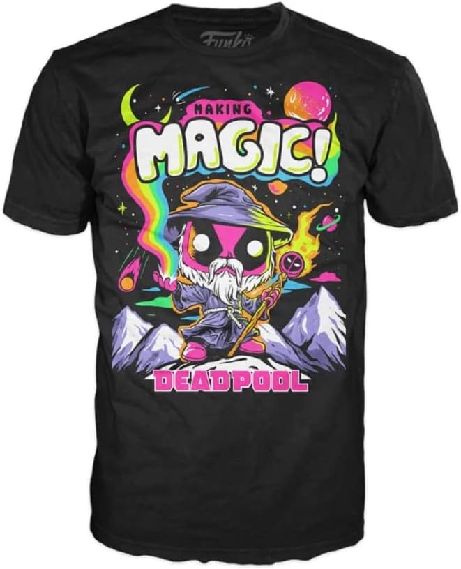 FunkoBoxed Tee: Marvel Blacklight - Deadpool - Extra Large - (XL) - Marvel Comics - T-Shirt - Clothes - Gift Idea - Short Sleeve Top for Adults Unisex Men and Women - Official Merchandise