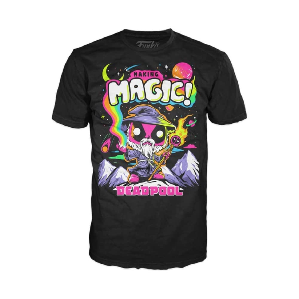 FunkoBoxed Tee: Marvel Blacklight - Deadpool - Extra Large - (XL) - Marvel Comics - T-Shirt - Clothes - Gift Idea - Short Sleeve Top for Adults Unisex Men and Women - Official Merchandise