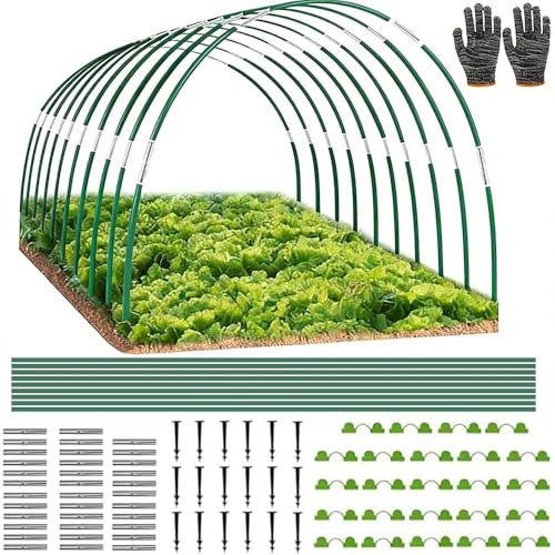 HuaMuDM 50 PCS Pflanztunnel Bögen 43cm Gewächshausreifen Fiberglas Gartentunnel Reifen Folientunnel Bögen Gewächshaus Hoops Gewächshausreifen Folientunnel Bögen Für Folientunnel Gartenreifen Hochbeet