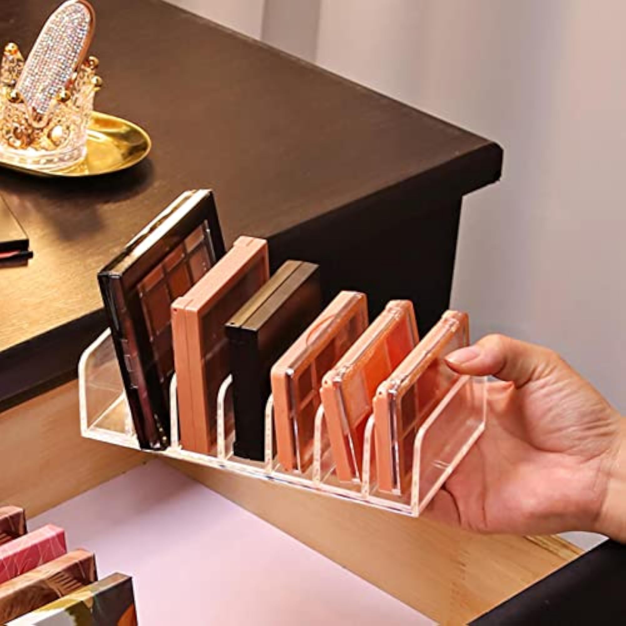 3X7-Grid Makeup Eyeshadow Palettes Organizer for Dresser