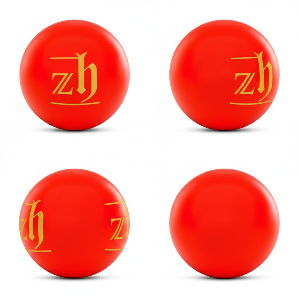 ZH Zhoosh Plastic Ball White Non Toxic (Pack of 6 | 60 GM, Red) 3