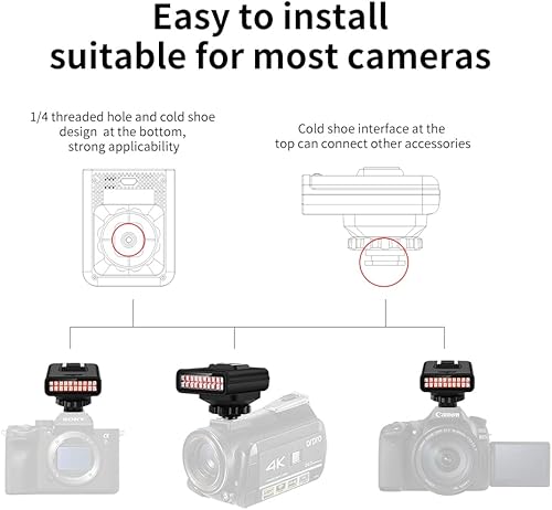 Miniatura 7 de Ordro Luz de visión nocturna IR LN-3 para mejorar la visibilidad de la cámara de disparo nocturno, cámara DSLR/ORDRO compatible con zapata caliente