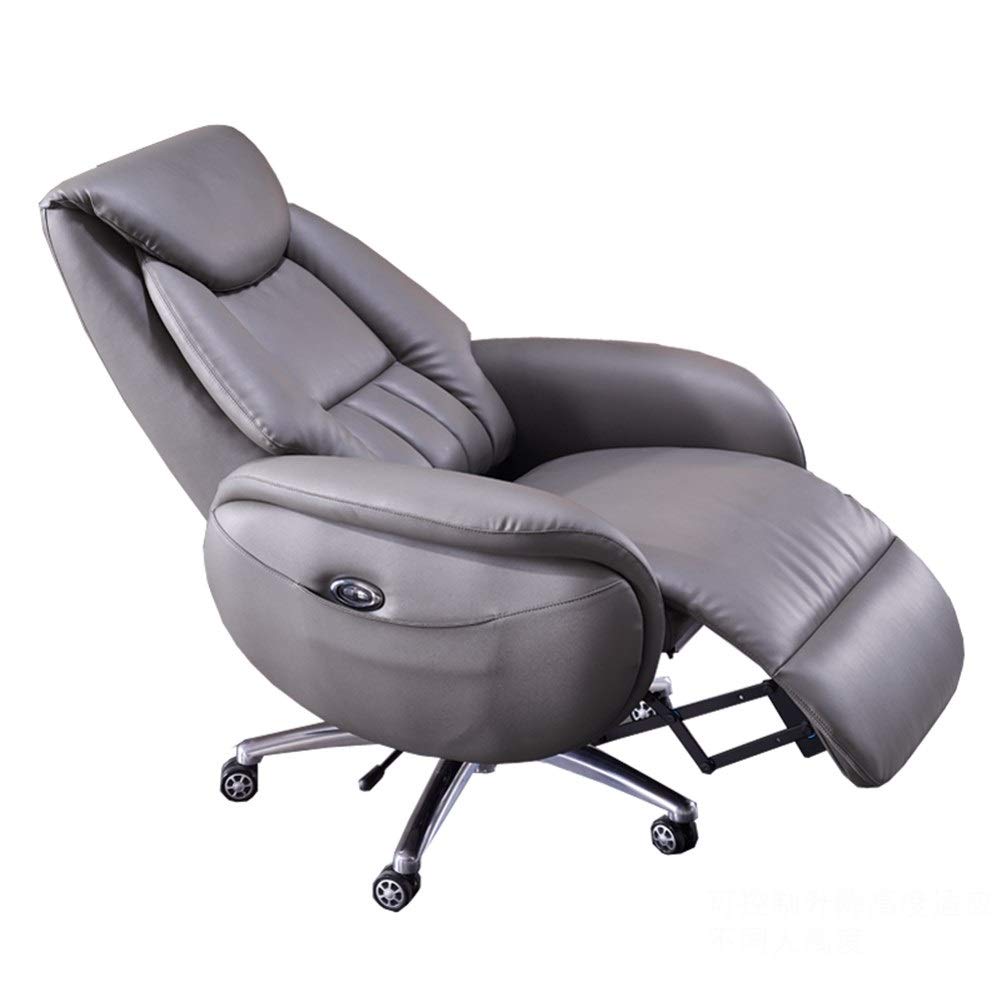 High Back Leather Executive Office Chair Adjustable Swivel Electric Reclining Boss Chair Ergonomic Computer Chair Desk Chair with