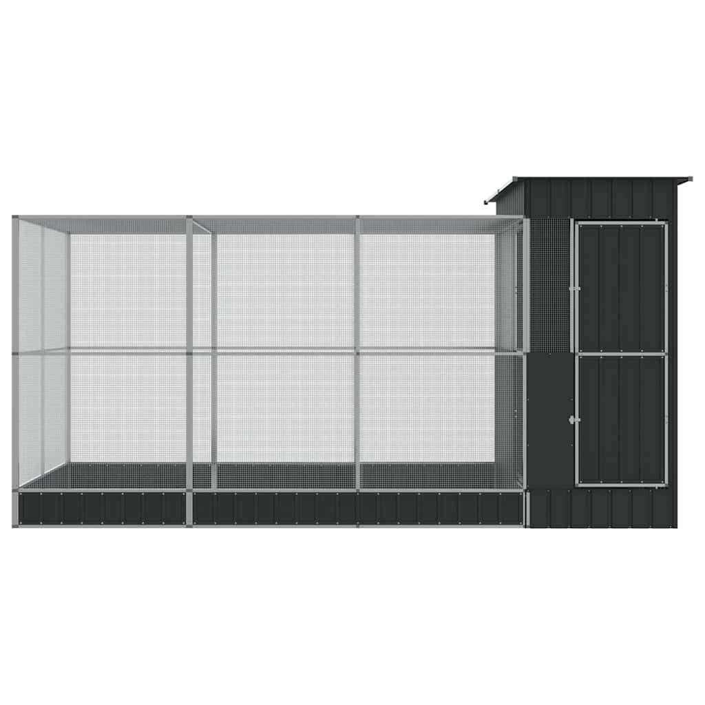 vidaXL Volière avec Extension Argent 416x203x216 cm Acier