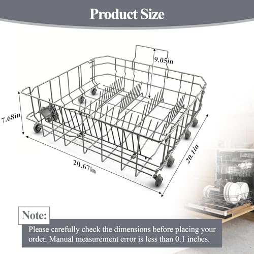 Upgraded 00770545 Dishwasher Lower Dishrack Compatible with Bosch Dishwasher, Thermador, Gaggenau, Kenmore, Replacement 00248823, 20007749, 00680474, 20008236 Dishwasher Lower Rack by Garsoo - Image 2