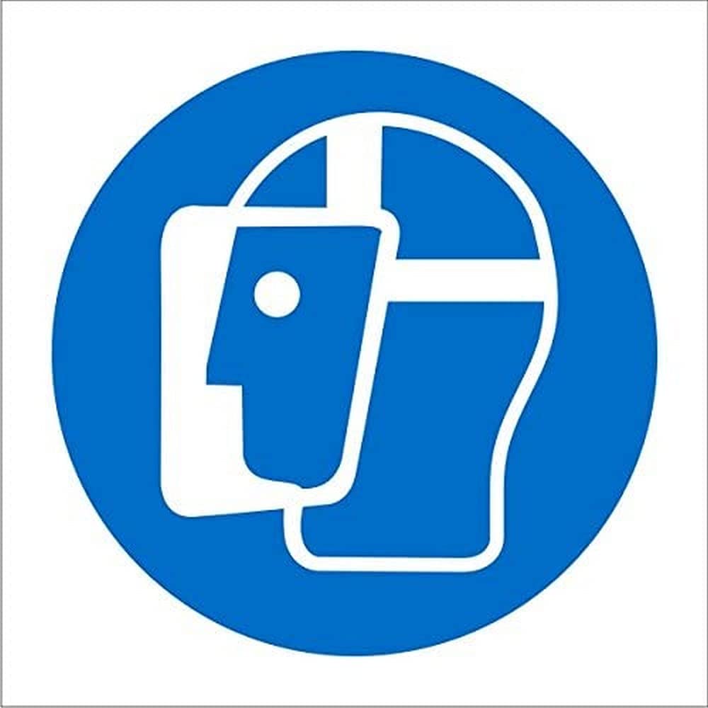 Mandatory Sign Face Shield Adhesive Plastic 20 x 20 cm