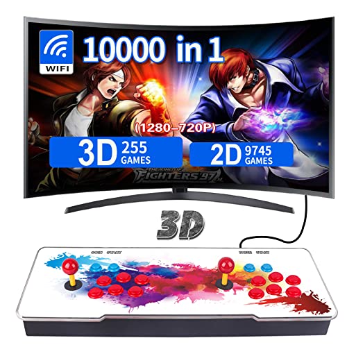 ã€10000 Games in 1ã€‘ 3D+ Pandora's Games Arcade Game Console ,WiFi Function to Add More Games, Support 3D Games, 1280x720 Full HD,Search/Save/Hide/Pause Games, Favorite List, 4 Players Online Game
