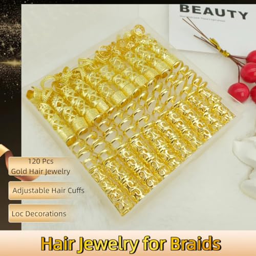 120 piezas de joyería para el cabello en tonos dorados miniatura 2