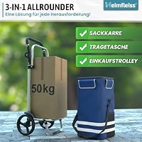 Heimfleiss® Einkaufswagen Trolley klappbar 56L - Einkaufstasche | Blau – Ansicht 8
