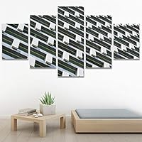 SIGNWIN 5 Panel Canvas Wall Art Modern Art Shapely Patterns Windows for Home Decorations Ready to Hang - 60