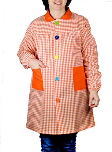 Klottz - Blouse à carreaux pour femme - Orange - S-M Cover