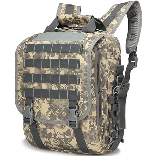 Maletín táctico pequeño, Mochila Militar Tipo Mensajero para portátil, Bolso para Ordenador, Bolsas Deportivas para Exteriores y Camping.(ACU)