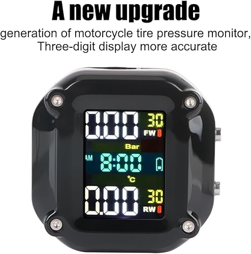 Miniatura 6 de leepee Sistema de alarma para monitoreo de presión de neumáticos de motocicleta, pantalla LCD, temperatura del neumático del motor con 2 sensores