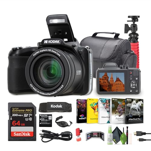 Image of Kodak PIXPRO AZ425 42x Zoom Vlogging Camera + Camera Bag (Black) Bundle